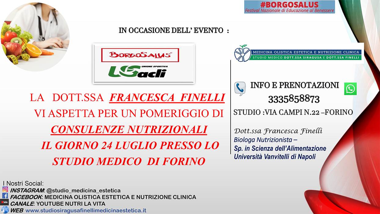 Consulenze nutrizionali con la Dott.ssa Francesca Finelli